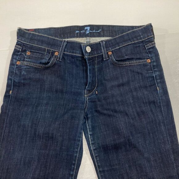7 For All Mankind Jeans Women’s 28 Blue Denim Dojo Cropped Designer Casual - Picture 4 of 13